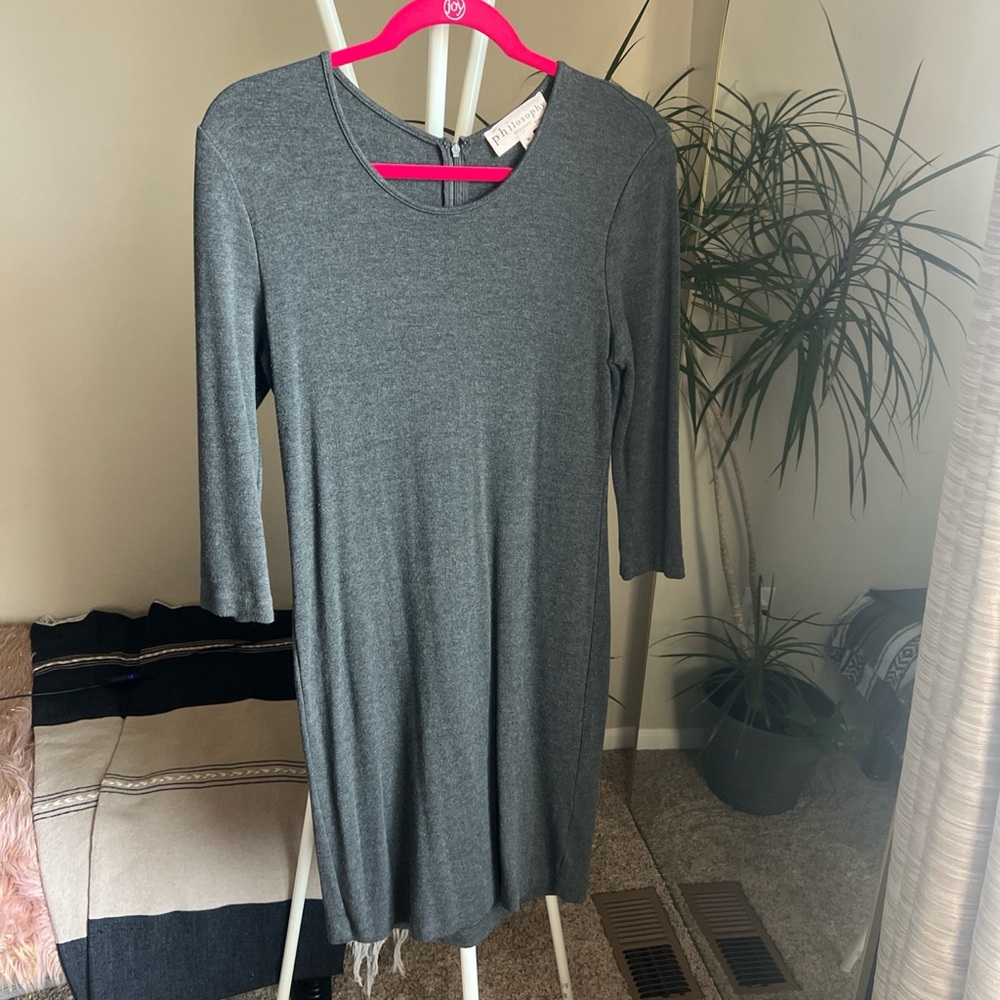 Philosophy Charcoal Long Sleeve Dress
